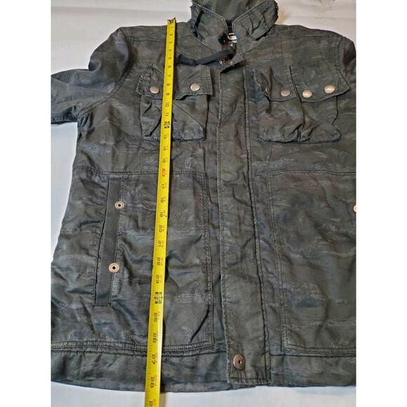 G-Star Raw Ospak Quilted Military Jacket Charcoal Camo Full Zip Mens Large - Picture 10 of 12